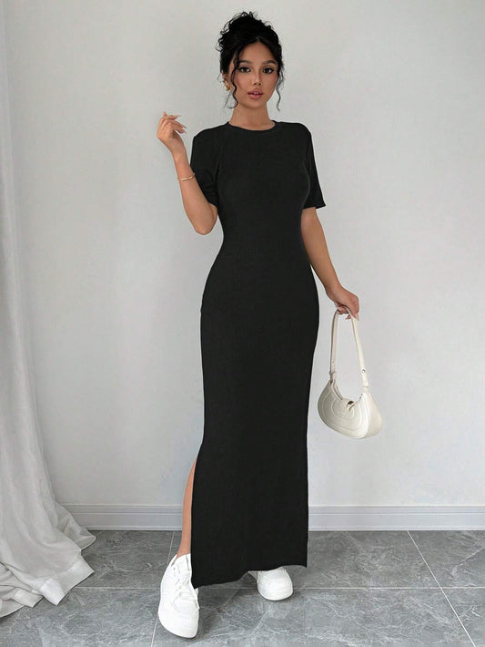 Robe longue col V